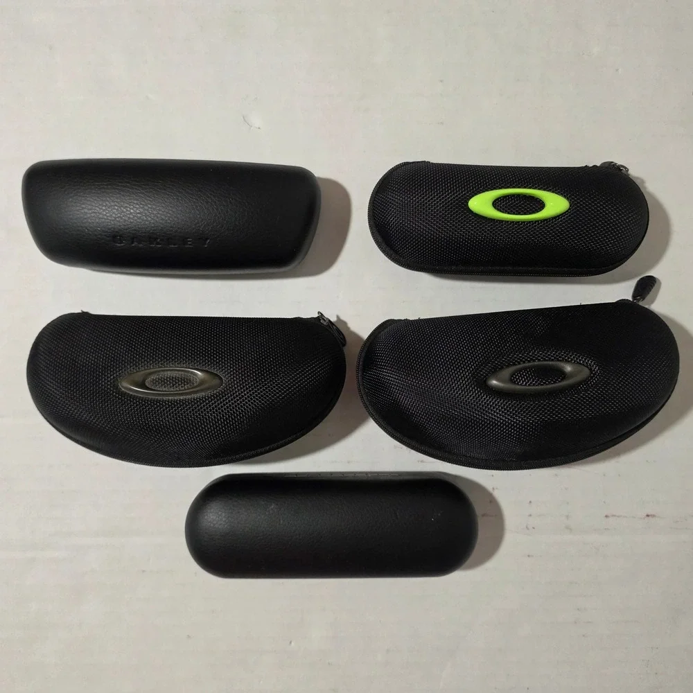 Oakley Sunglass Case Bundle Lot 5 Cases Zipper Clamshell Black 1 Lens